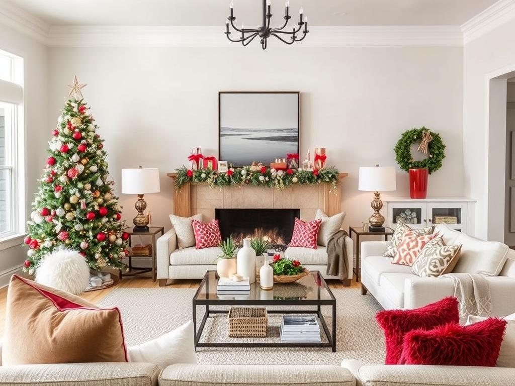Living Room Decor. seasonal updates and holiday styling