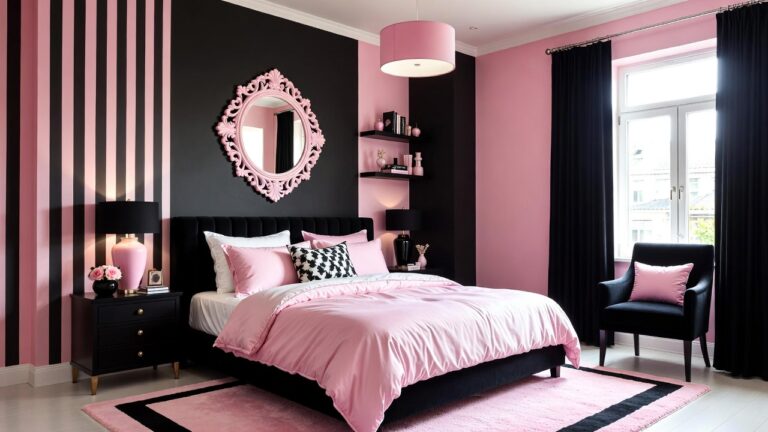 15 Playful Black and Pink Bedroom Decor Ideas